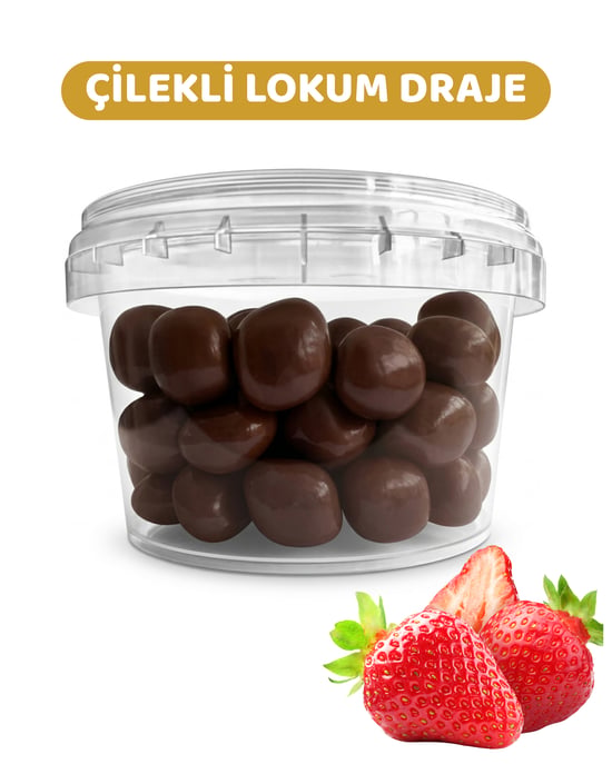 Lokumani Sütlü Çikolata Kaplı Çilek Aromalı Lokum Draje 150 Gr