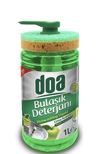 Doa Elma Kokulu Süngerli Sıvı Bulaşık Deterjanı 1 Lt