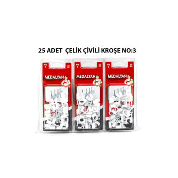 Medalyan Dl-39 ( No-3 ) ( 25pcs ) Çelik Çivili Kroşe