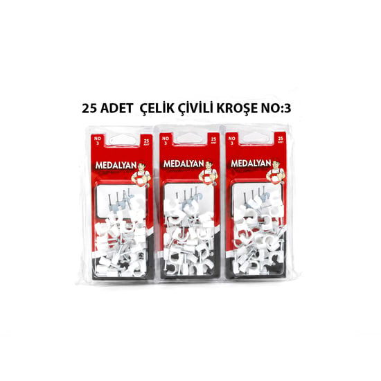Medalyan Dl-39 ( No-3 ) ( 25pcs ) Çelik Çivili Kroşe