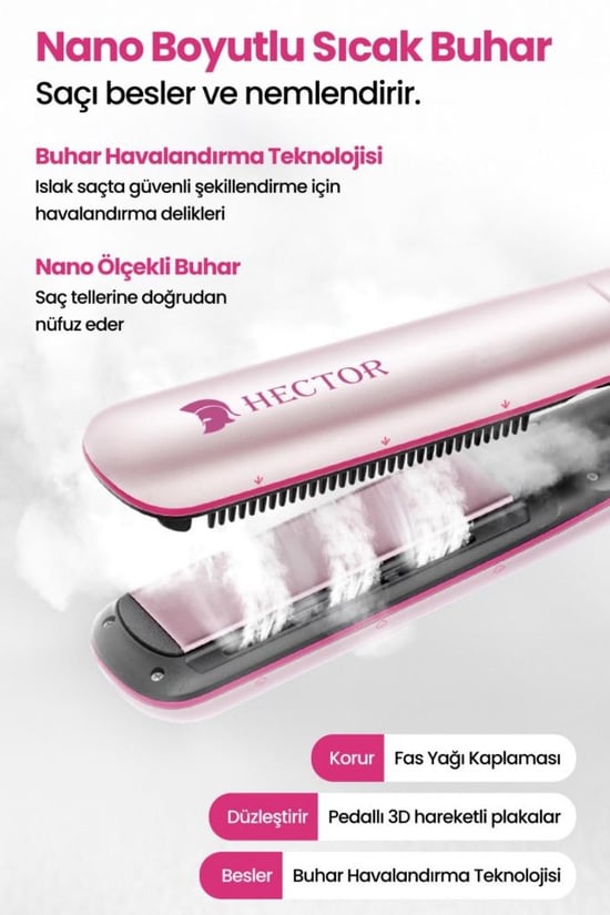 Hector Hd205b 150 W Buharlı Göstergeli Saç Düzleştirici