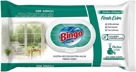 Bingo Yüzey Temizlik Havlusu Sevilen Kokular Ferah Evim Parfüm Etkisi 96 lı