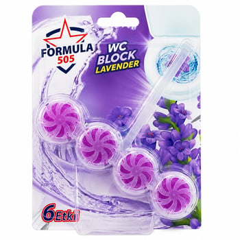 Formula 505 (lavanta) (4lü X 2pcs) (wc Blok) (6etki=kireç Önleyici& Hoş Koku& Kir Gider& Köpük& Parlaklık) (4 Hafta) (100gr)