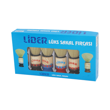 Lider-1101 Lüks Sakal Fırçası ( Ahşap Renkli Saplı )