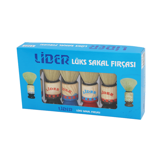 Lider-1101 Lüks Sakal Fırçası ( Ahşap Renkli Saplı )