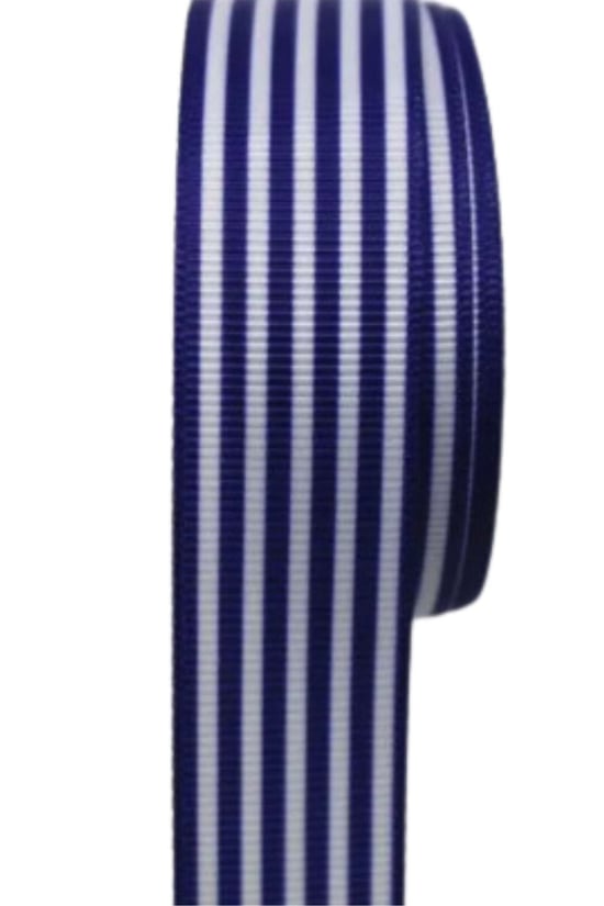 Tafta Çizgi Desen Kurdele 25 Mm Lacivert 5 Metre