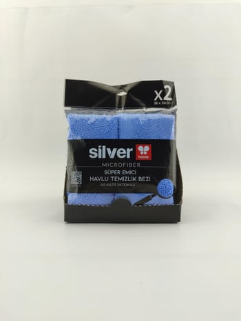 Silver Home 265 Gsm 38x38 Cm 2'li Süper Emici Kurulama Bezi-mavi
