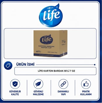 Life Karton Bardak 7 OZ Sızdırmaz 3.000 Adet