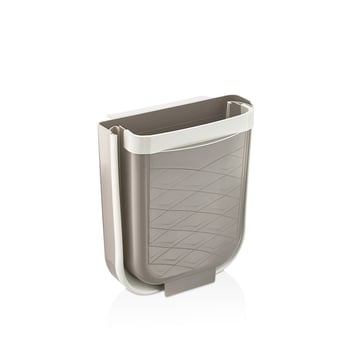 Qlux L-00869-3 ( Bej ) Katlanabilir Mutfak Çöp Kovası ( 6lt )
