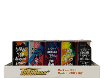 Torch Kkk2107 Metal Duvar Yazılı Turbo Çakmak *25