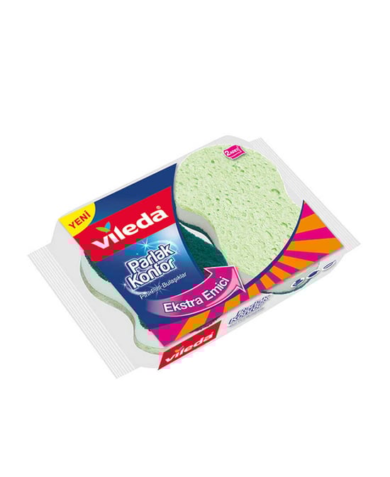 Vileda Parlak Konfor Oluklu Bulaşık Süngeri 2'li Paket