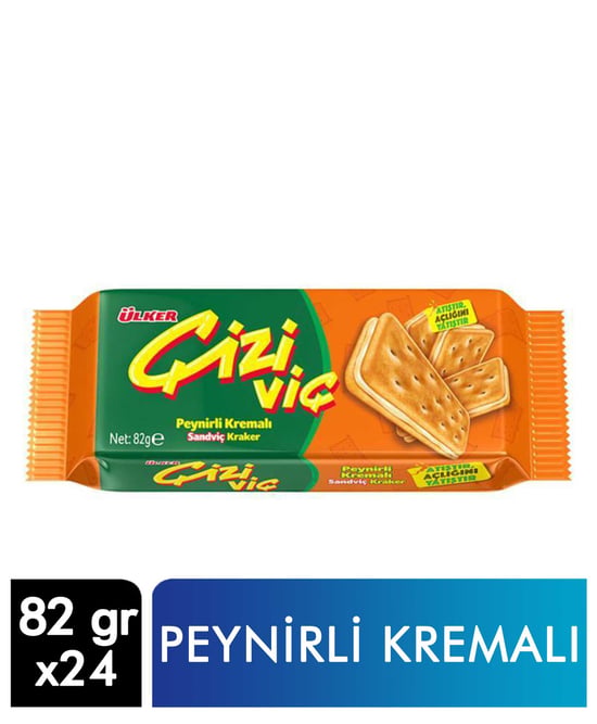 Ülker Çiziviç Peynirli Kremalı Sandviç Kraker 82 Gr X 24 Adet