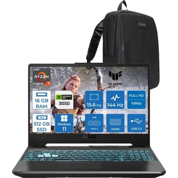 Asus Tuf Gaming A15 Fa506ncr Amd Ryzen 7 7435hs 16gb Ddr5 512gb Ssd Rtx3050 4gb 15.6" Fhd Ips 144hz