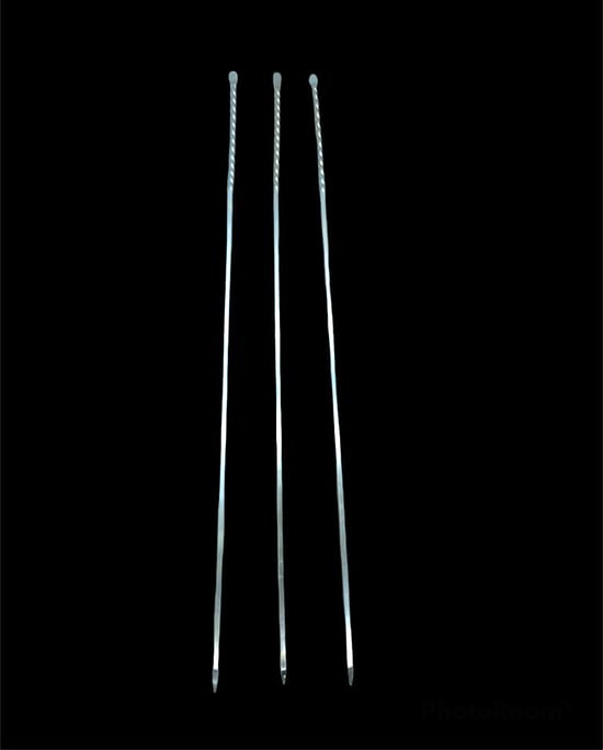 K-300 ( Kuşbaşı ) ( Kalın Kare & Burgulu ) ( 50cm ) Metal Mangal Şişi