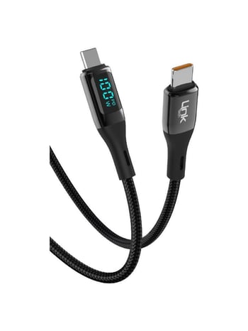 Linktech K680 Safe Dijital Göstergeli Usb-c/type-c 100w Şarj Kablosu
