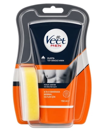 Veet Men Duşta Tüy Dökücü Krem Vücut, Bacak ve Koltuk Altı Normal Ciltler 150 Ml