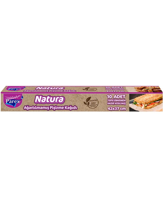 Parex Natura Ağartılmamış Pişirme Kağıdı Hazır Kesilmiş 10'lu