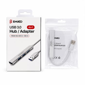 İnura Global Enkado Ekd-uh60 ( Usb 3.0 Giriş ) ( 4in1 ) Usb Çoğaltıcı ( 4 Anahtarlı Port & Hı-speed ) ( Usb 3.0 & Usb 2.0) Hub Adaptör