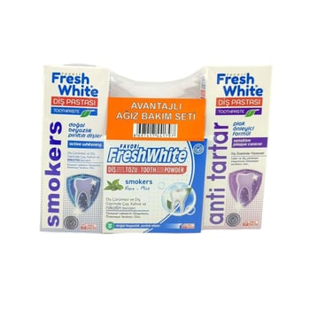 Fresh White Avantajlı Ağız Bakım Seti 3'Lü