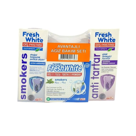Fresh White Avantajlı Ağız Bakım Seti 3'Lü