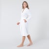Private 2 Adet Şal Yaka Çift Cep %100 Beyaz Pamuk Bornoz