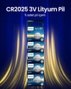 Philips Cr2025 3v Lityum Düğme Pil,saat ve Kumanda Pili - Dl2025 Muadili 5'li Blister