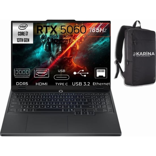 Lenovo Legion 5 15ırx10 I7-13650hx 83ly00axtr-29 24gb 4tb+4tb Rtx5060 8gb Freedos 15.3" Wuxga Gaming