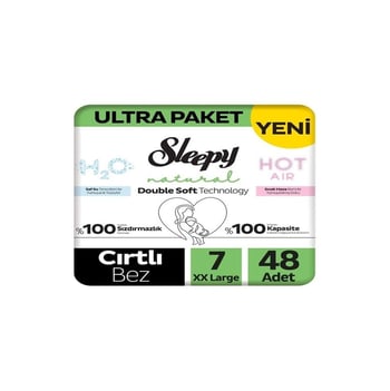 Sleepy Natural Double Soft 7 Numara Xx Large 48'li Bebek Bezi