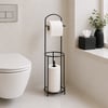 K13-113 ( Siyah & Metal) Ayaklı Wc Kağıtlık ( Yedekli )