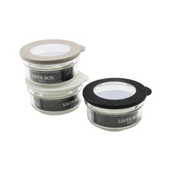 Qlux C-00266 Flat ( Cam ) Saklama Kabı ( Saver Box ) ( 415cc ) (kapak=renkli Silikon Kenar & Şeffaf Pvc Göbek )