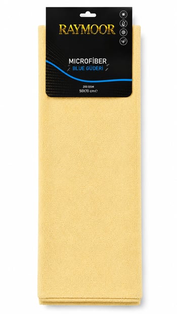 Raymoor 200 Gsm Blue Güderi Mikrofiber Bez 50x70 Cm Profesyonel Cam ve Araç Temizlik Bezi