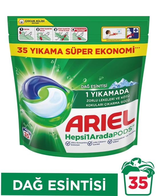 Ariel Hepsi1arada Pods® Kapsül Çamaşır Deterjanı Beyazlar ve Renkliler 35 Yıkama