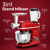 Sinbo Smx-2772 ( Kırmızı ) Standlı Mikser & Blender Seti (3in1)(kıyma Mak. Aparatı)(5 Kadem. Hız Ayar )(4.5lt Hazne & 1.5lt Blender)(1500w)