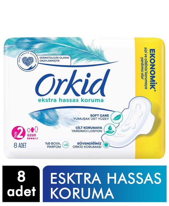 Orkid Extra Hassas Hijyenik Ped 2 Beden 8’li