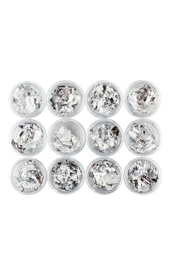 Misyul Tırnak Folyosu 12'li Glitter Gümüş Renk Mıs-2162