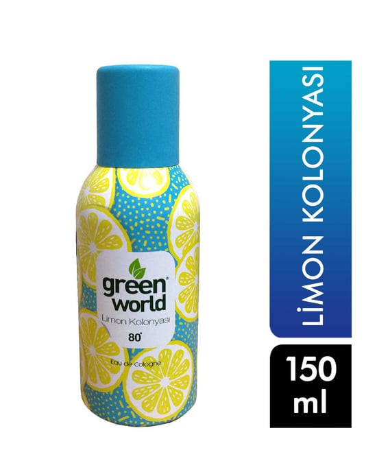 Green World 80° Alkollü Kolonya 150 Ml Sprey Metal Şişe Limon