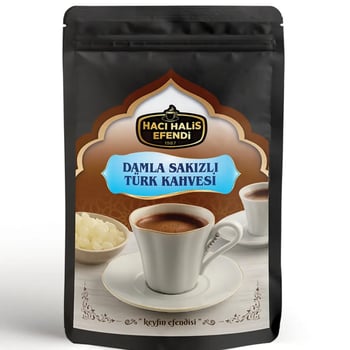 Hacı Halis Efendi Damla Sakızlı Türk Kahvesi 200 Gr Damla Sakızı Aromalı Sade Türk Kahvesi Doypack