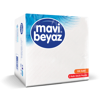 Mavı Beyaz Peçete Tombul 100'lü