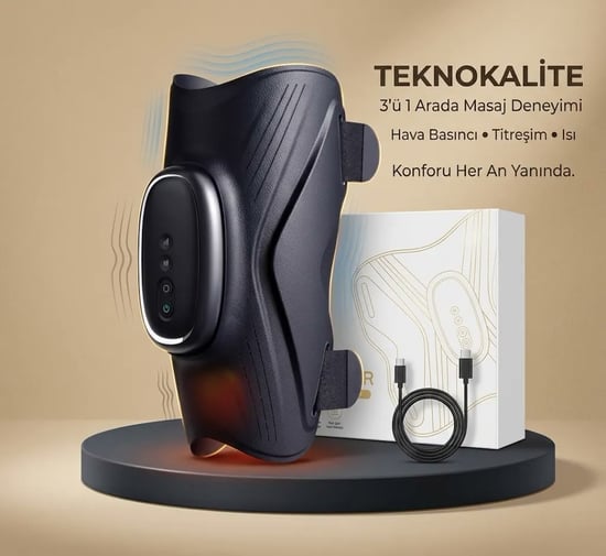 Teknokalite Şarjlı Baldır Masaj Aleti – Hava Basıncı, Titreşim ve Isı