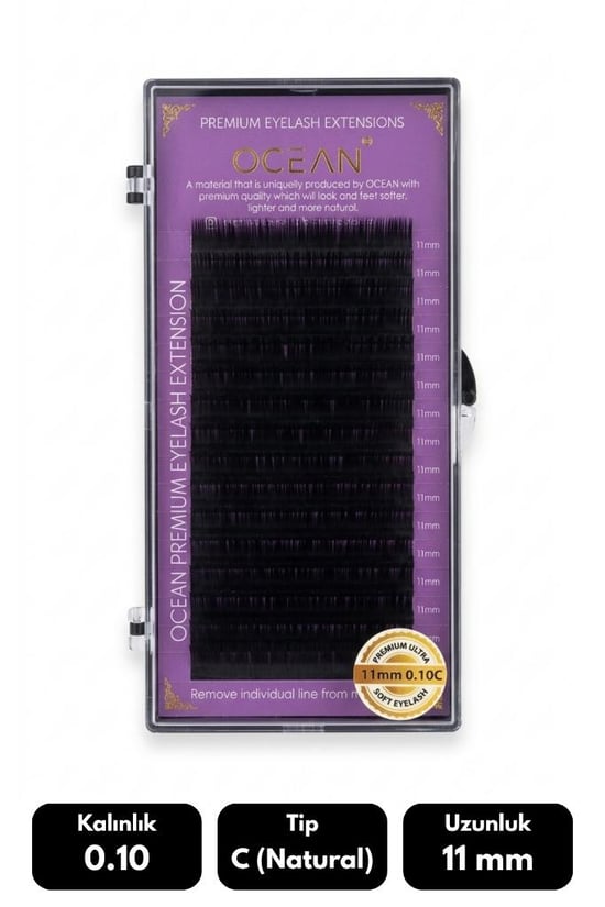 Ocean 0.10c Natural Kıvrım 11 Mm Soft Eyelash Doğal İpek Kirpik 16'lı
