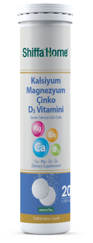 Shiffa Home Kalsiyum Magnezyum Çinko D3 Vitaminli 20 Tablet 3500 Mg