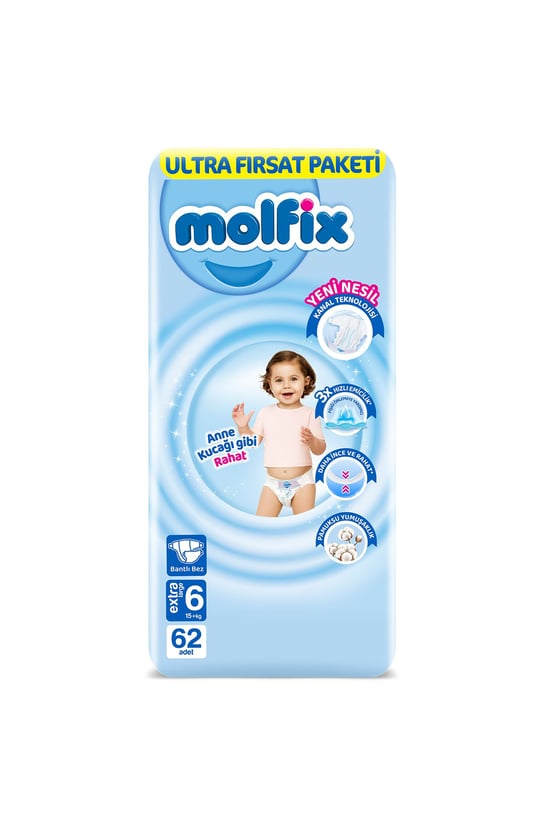 Moltix Bebek Bezi Ultra Fırsat Paketi 6 Numara 62'li