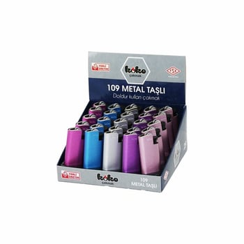 INURA GLOBAL KOKO-109 ( METAL & PARLAK RENKLİ ) TAŞLI METAL CEP ÇAKMAK