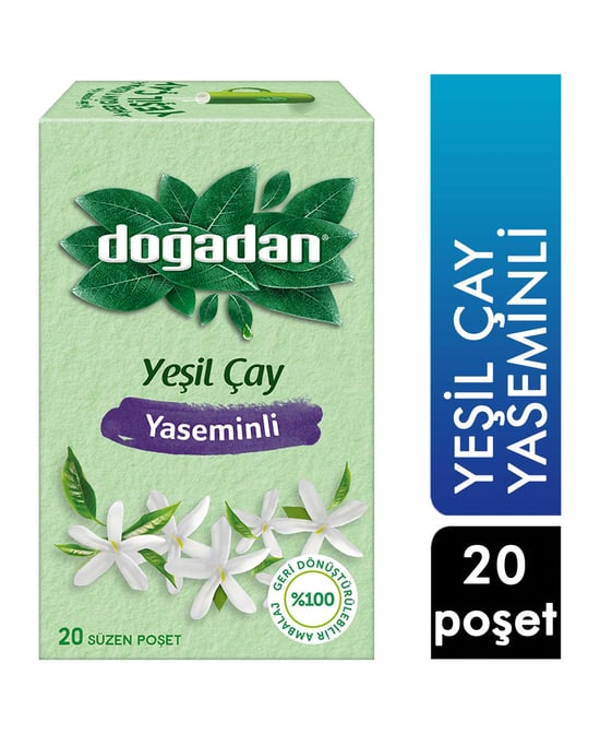 Doğadan Yeşil Çay Yaseminli 20'li Süzme Poşet
