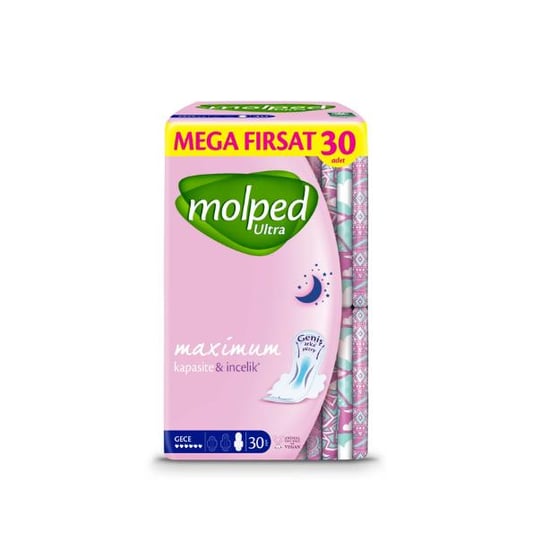 Molped Anatomik Hijyenik Ped Mega Fırsat Paketi 30 Lu Gece