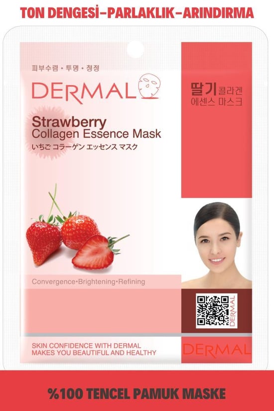 Dermal Aydınlatıcı ve Arındırıcı Çilek Özlü Kolajen Maske 23 Gr