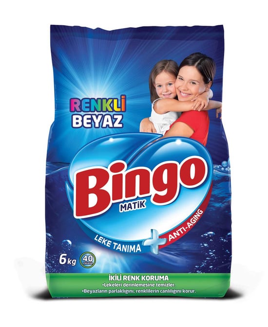 Bingo Toz Çamaşır Deterjanı 6 Kg 40 Yıkama Renkli&beyaz