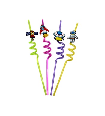Bayhome 4'lü Sihirli Pipet - Figürlü Plastik Pipet