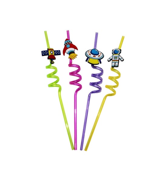 Bayhome 4'lü Sihirli Pipet - Figürlü Plastik Pipet