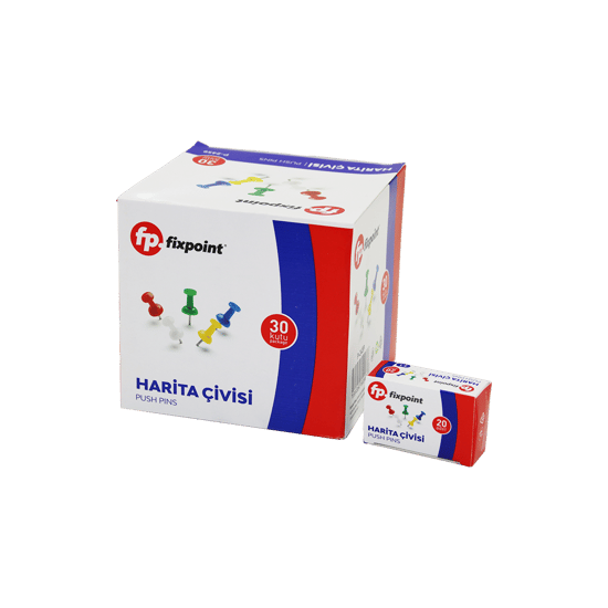 Fixpoint P-2459 ( 20pcs ) Harita Çivisi Renkli